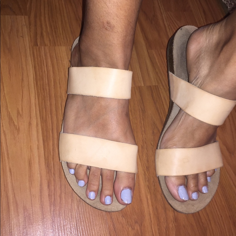 ESPIRIT blonde slip on sandals